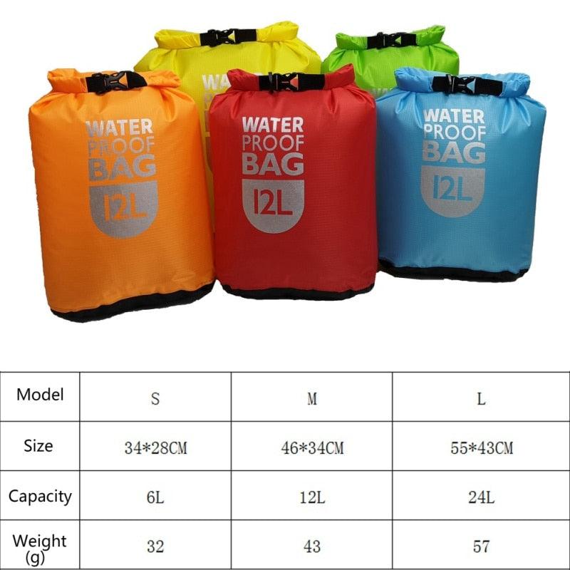 Outdoor Waterproof Dry Bag Pack Sack 6L12L 24L for Swimming Rafting Kayak River Trekking Floating Sailing Canoing Cooler Box - dealskart.com.au