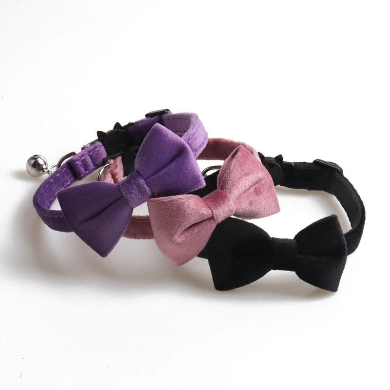 Pet Accessories- Pet’s Velvet Solid Ribbon Collar for Cats - dealskart.com.au