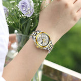 Lige Gold Creative Steel Wristwatch Bracelet for Women - dealskart.com.au