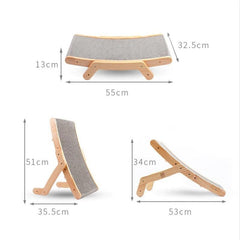 Pet Accessories- Cat’s Solid Wood Corrugated Cardboard Scratcher - dealskart.com.au