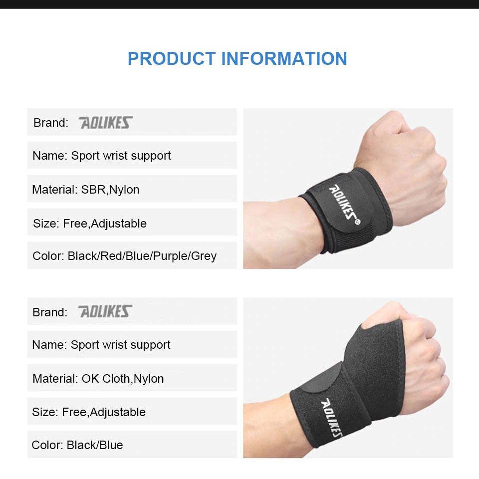 AOLIKES Wrist Support for Sports Adjustable, Compression Wrap Wristband 1Pc - dealskart.com.au