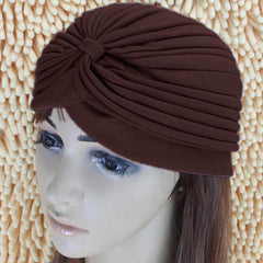 Women Swimming Cap Adjustable Long Hair Ears Turban Pleated Fabric Headwear Bathing Hat Yoga Caps - dealskart.com.au