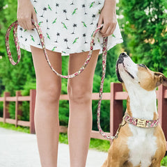 Cute Floral Prints Engravable Dog Collar Belts - dealskart.com.au