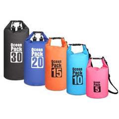 PVC Waterproof Bag 5L 10L 20L Outdoor Swimming Bag Diving Compression Storage Dry Bag For Man Women Kayaking Backpack - dealskart.com.au