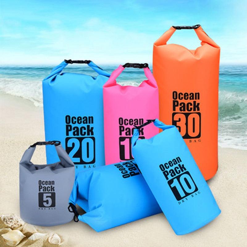 PVC Waterproof Bag 5L 10L 20L Outdoor Swimming Bag Diving Compression Storage Dry Bag For Man Women Kayaking Backpack - dealskart.com.au