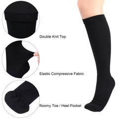 Open Toe Compression Socks 3 Pairs, Knee High, Unisex - dealskart.com.au