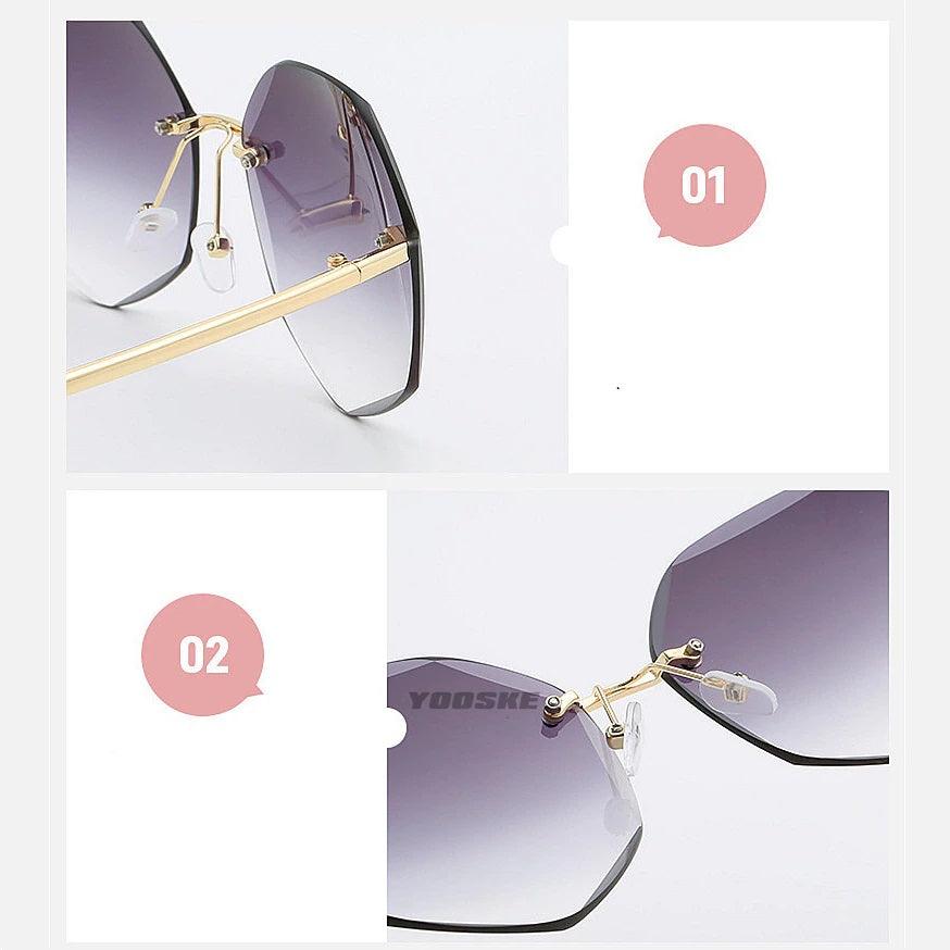 Yooske Vintage Rimless Women’s Fashion Sunglasses - dealskart.com.au