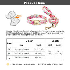 Cute Floral Prints Engravable Dog Collar Belts - dealskart.com.au