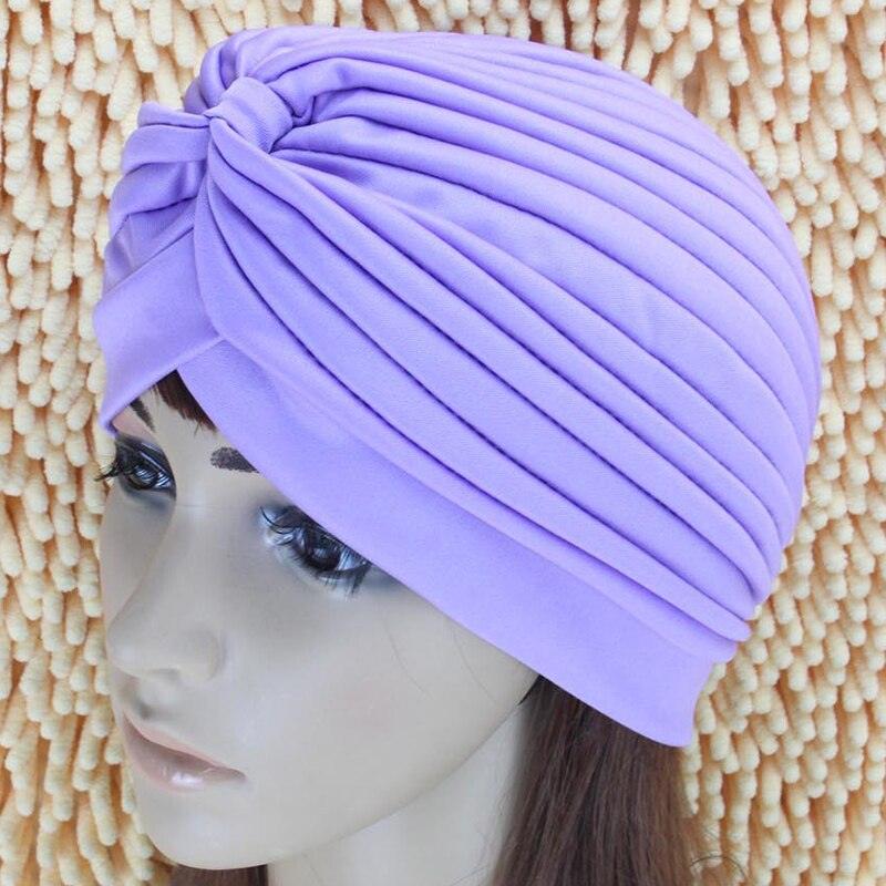 Women Swimming Cap Adjustable Long Hair Ears Turban Pleated Fabric Headwear Bathing Hat Yoga Caps - dealskart.com.au