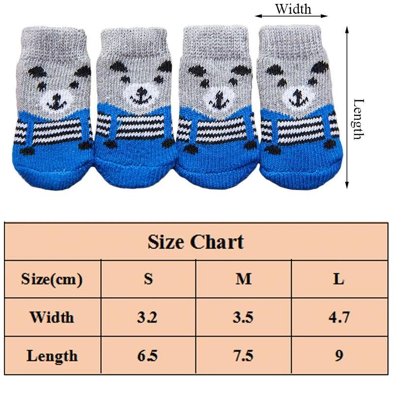 Pet Accessories- 4PCs Cute Print Soft Pet Knit Socks - dealskart.com.au