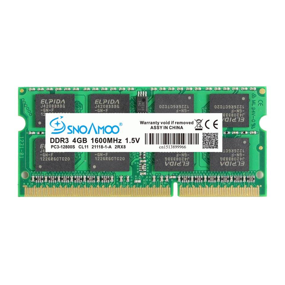 SNOAMOO RAM DDR3 4GB 1333/1600 MHz C3-10600S 204 Pin - dealskart.com.au