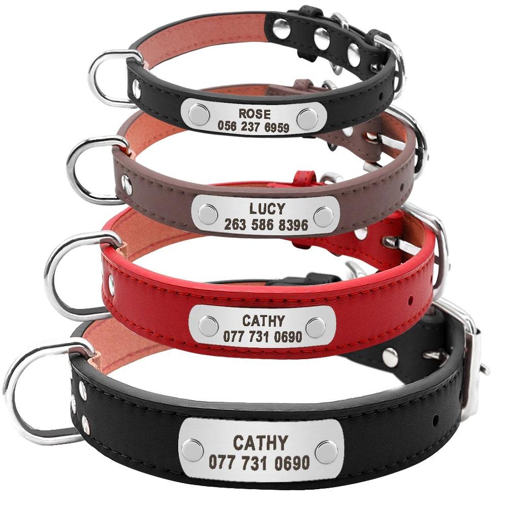 Large/Small/Medium Durable PU Leather Collar for Dogs - dealskart.com.au