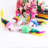 Pet Accessories- Cute Feather Wand Colourful Toys for Cats - dealskart.com.au