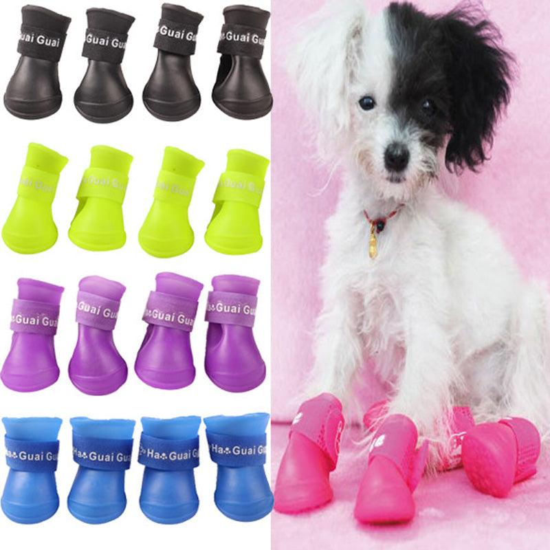 Pet Supplies 4Pcs/Lot Lightweight Pet Anti-Slip, Waterproof Rubber Boots - dealskart.com.au