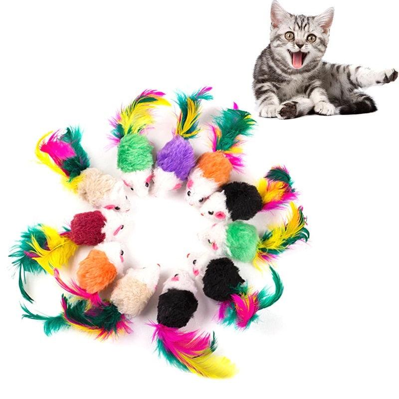 Pet Accessories- Cute Mini False Mouse Feather Toy for Cats - dealskart.com.au