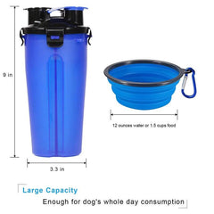 Easy Travel Dog 2-in-1 Water Bottle cum Feeder - dealskart.com.au