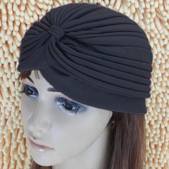 Women Swimming Cap Adjustable Long Hair Ears Turban Pleated Fabric Headwear Bathing Hat Yoga Caps - dealskart.com.au