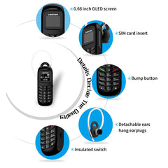 UNIWA Mini Mobile L8Star BM70 Bluetooth GSM Phone - dealskart.com.au