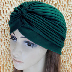 Women Swimming Cap Adjustable Long Hair Ears Turban Pleated Fabric Headwear Bathing Hat Yoga Caps - dealskart.com.au