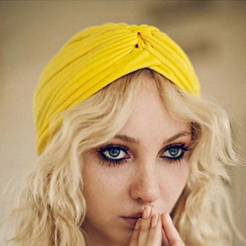 Women Swimming Cap Adjustable Long Hair Ears Turban Pleated Fabric Headwear Bathing Hat Yoga Caps - dealskart.com.au