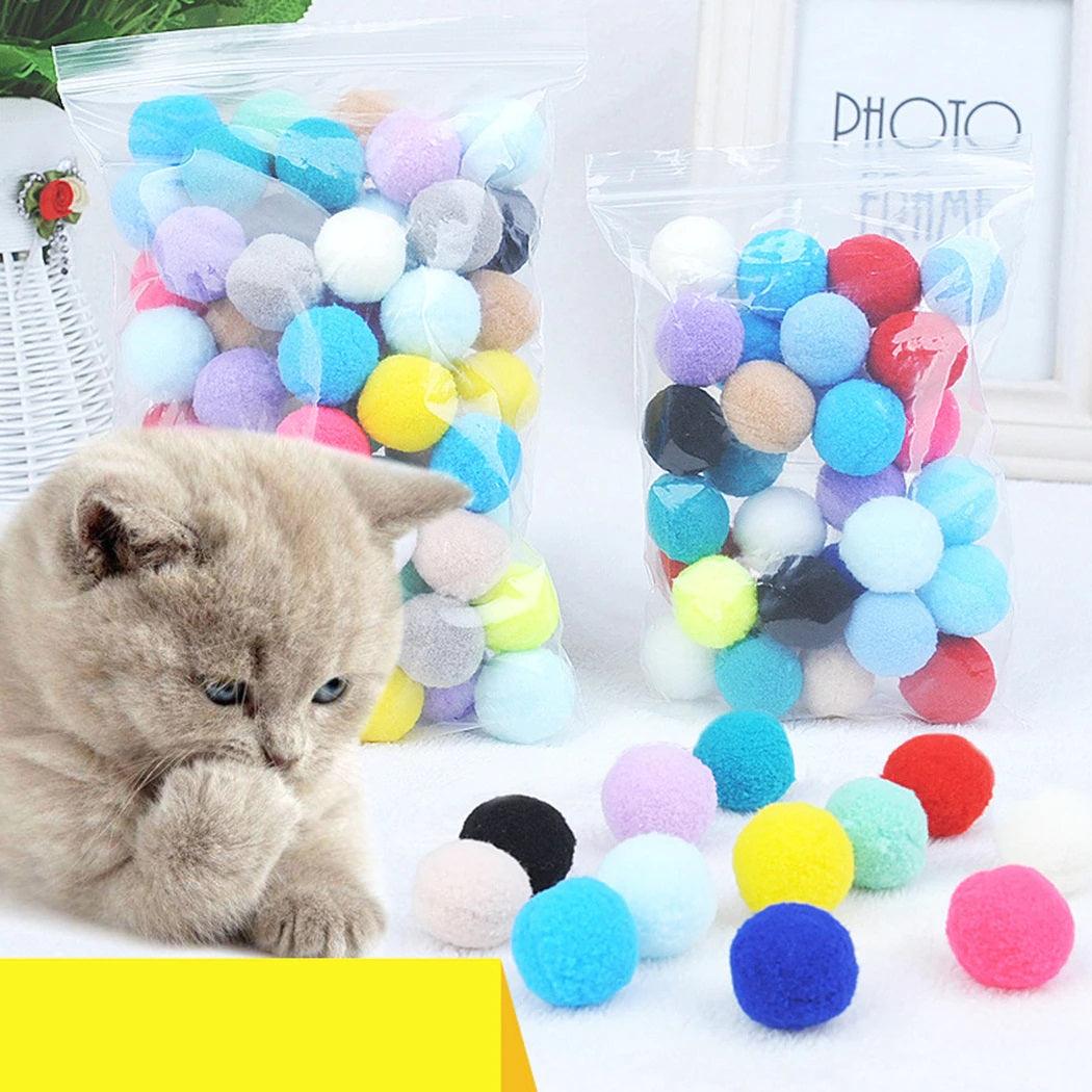 Pet Accessories- 30Pcs/70Pcs Cat Plush Colourful Ball - dealskart.com.au