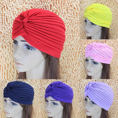 Women Swimming Cap Adjustable Long Hair Ears Turban Pleated Fabric Headwear Bathing Hat Yoga Caps - dealskart.com.au