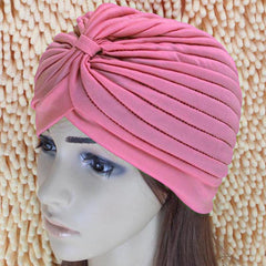 Women Swimming Cap Adjustable Long Hair Ears Turban Pleated Fabric Headwear Bathing Hat Yoga Caps - dealskart.com.au