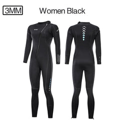 3mm Neoprene Wetsuit with Front Zipper Unisex - Swimming Scuba Diving - dealskart.com.au