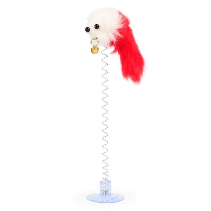 Pet Accessories- 1 Pcs Spring Elastic Cat Toy with Feather Top - dealskart.com.au