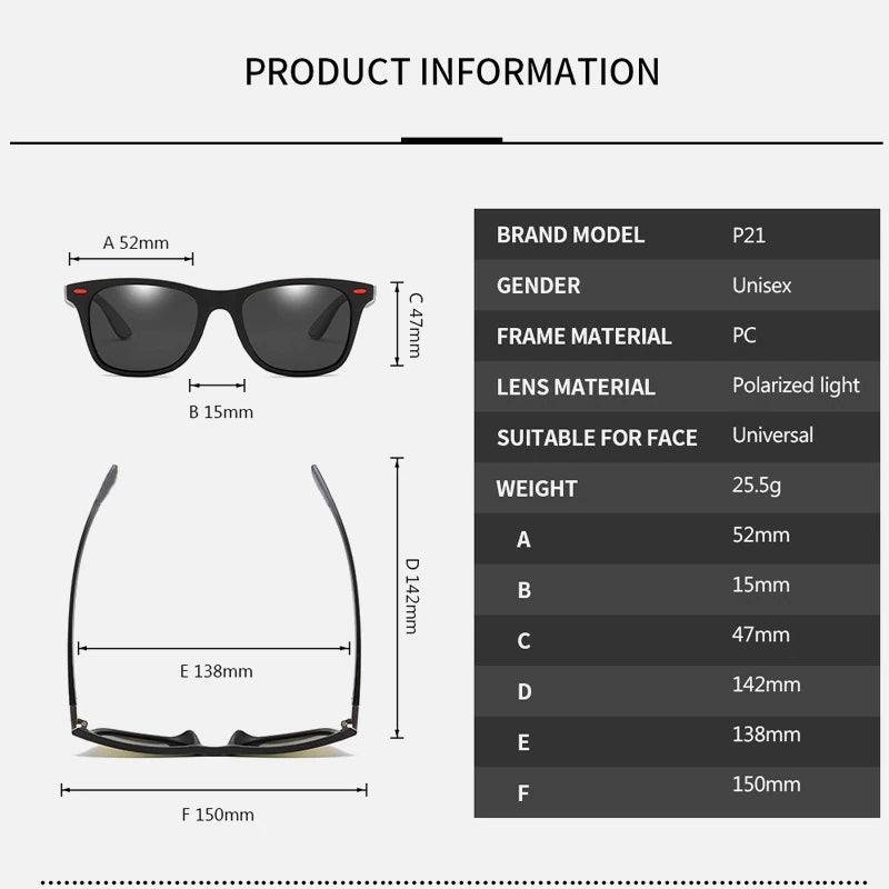 Zuee Classic Polarised Square Frame Driving Sunglasses - dealskart.com.au