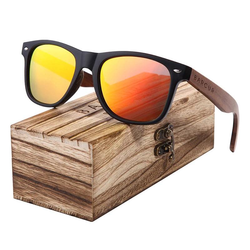 Walnut Wood Sunglasses with Polarised Lens Unisex - dealskart.com.au