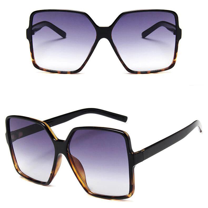Black Squared Oversized Big Frame Fashion Sunglass - dealskart.com.au