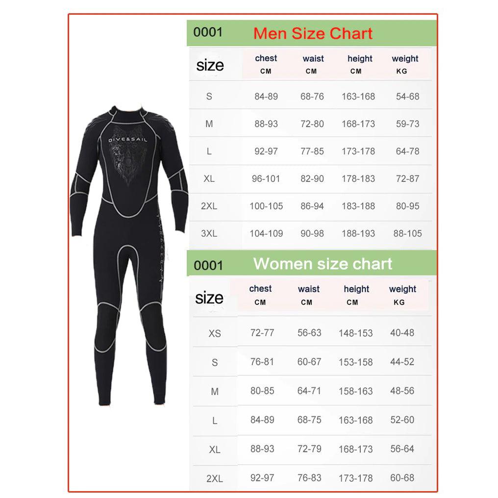 Premium Neoprene Wetsuit One-Piece Suits 3MM for Men and Women - Surf Scuba Diving - dealskart.com.au