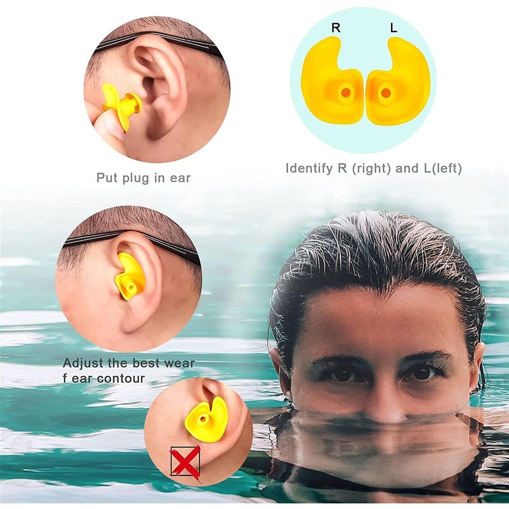Swimming Earplugs Soft Silicone Environment-Friendly | Swimming Accessories for Kids and Adults - dealskart.com.au