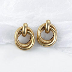 Aensoa Women's Drop Tassled Gold Finished Earrings - Zinc Alloy - dealskart.com.au