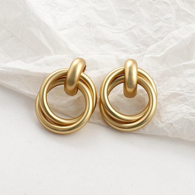 Aensoa Women's Drop Tassled Gold Finished Earrings - Zinc Alloy - dealskart.com.au