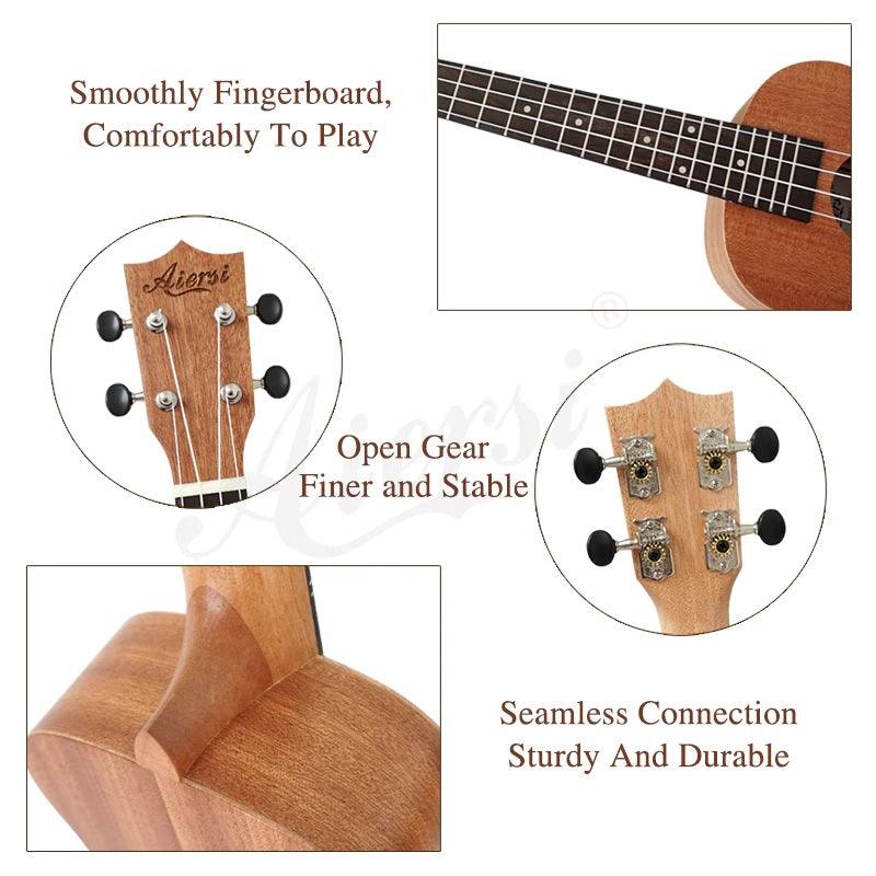 Aiersi Mahogany Ukulele Guitar with Four Strings - dealskart.com.au