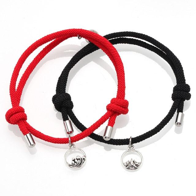 Attract couples bracelets best friend bracelet men bracelet red black rope weaving magnet attract long-distance love jewelry - dealskart.com.au