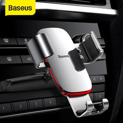 Base-us Car Phone Holder for Car Air Vent / CD Slot Mount Phone Holder Stand for iPhone Samsung Metal Gravity Mobile Phone Holder - dealskart.com.au