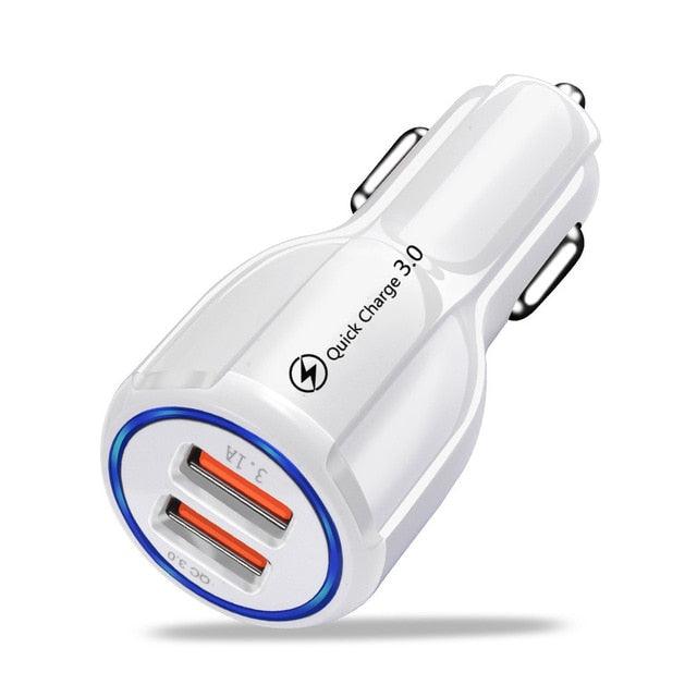 Car USB Charger Quick Charge 3.0 4.0 Universal 18W Fast Charging in car 3 Port mobile phone charger for samsung s10 iphone 11 7 - dealskart.com.au