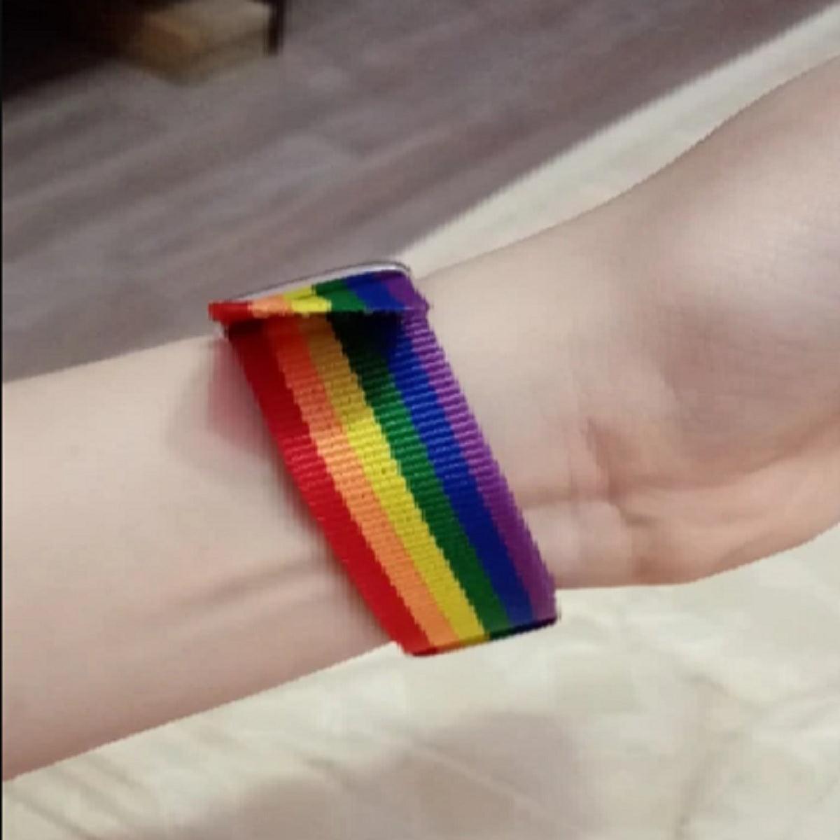 Charm Rainbow Pattern Strap Wristband - Adjustable, Minimalist Design - dealskart.com.au