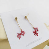 Chinese Style Personality Vintage Goldfish Metal Rhinestones Love Dangle Earrings Fashion Temperament Ladies Jewelry Accessorie - dealskart.com.au