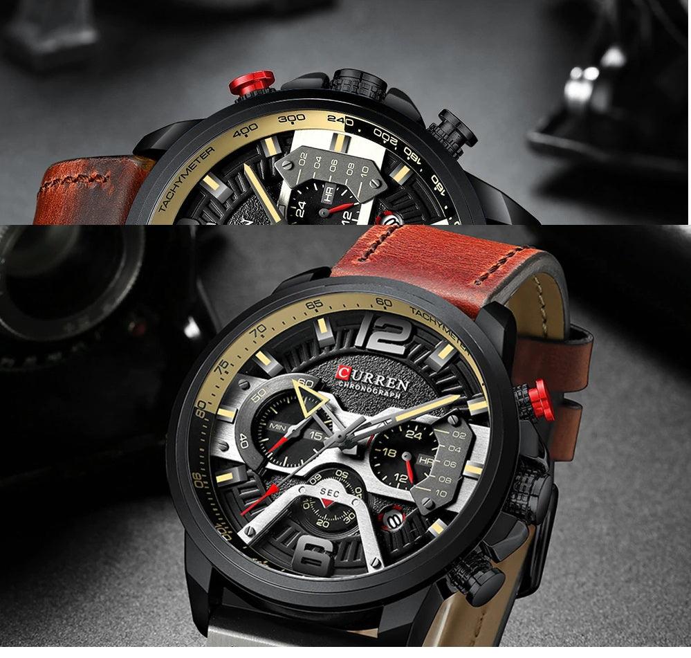 CURREN Men’s Fashion Semi-Functional Luxury Watch - dealskart.com.au