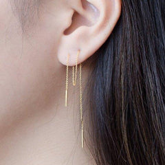 DW 1 PC Ear Clip Long Tassel Earrings for Women 2020 Zircon Ear Cuff Earring Ear Line Fashion Jewelry Gift - dealskart.com.au