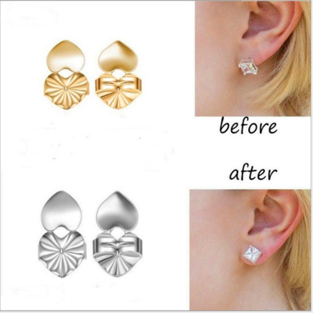 Earring Backs Support Butterfly Earring Lifts Fits all Post Earrings Set Gold Color Silver Color Earrings Jewelry Accessories - dealskart.com.au