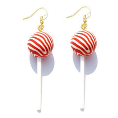 Earring For Women Resin Lollipop Drop Earrings Children Jewelry Custom Made Handmade Cute Girls Cotton Candy Gift - dealskart.com.au