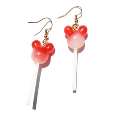 Earring For Women Resin Lollipop Drop Earrings Children Jewelry Custom Made Handmade Cute Girls Cotton Candy Gift - dealskart.com.au