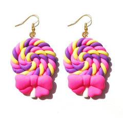 Earring For Women Resin Lollipop Drop Earrings Children Jewelry Custom Made Handmade Cute Girls Cotton Candy Gift - dealskart.com.au