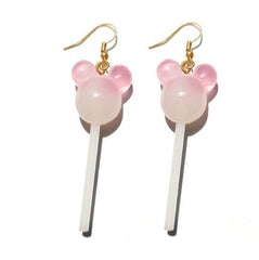 Earring For Women Resin Lollipop Drop Earrings Children Jewelry Custom Made Handmade Cute Girls Cotton Candy Gift - dealskart.com.au