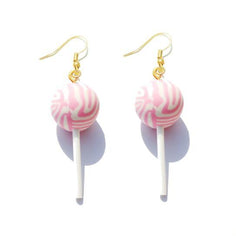 Earring For Women Resin Lollipop Drop Earrings Children Jewelry Custom Made Handmade Cute Girls Cotton Candy Gift - dealskart.com.au